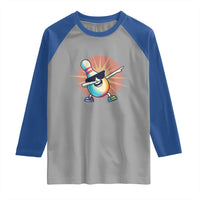 Dabbing Bowling Pin Raglan Shirt Funny Player Gift - Wonder Print Shop