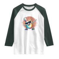 Dabbing Bowling Pin Raglan Shirt Funny Player Gift - Wonder Print Shop