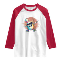 Dabbing Bowling Pin Raglan Shirt Funny Player Gift - Wonder Print Shop