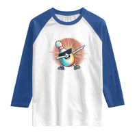 Dabbing Bowling Pin Raglan Shirt Funny Player Gift - Wonder Print Shop