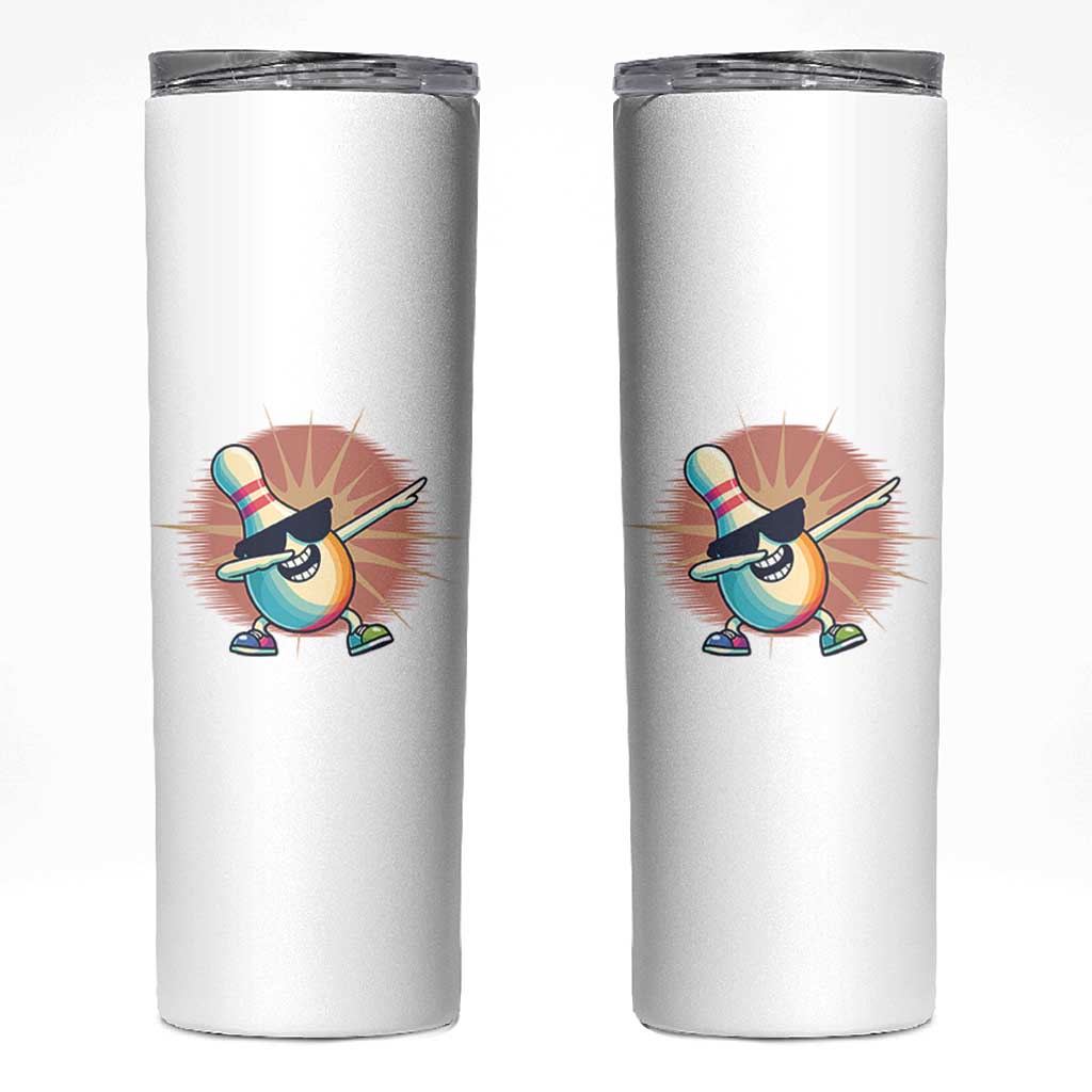Dabbing Bowling Pin Skinny Tumbler Funny Player Gift - Wonder Print Shop