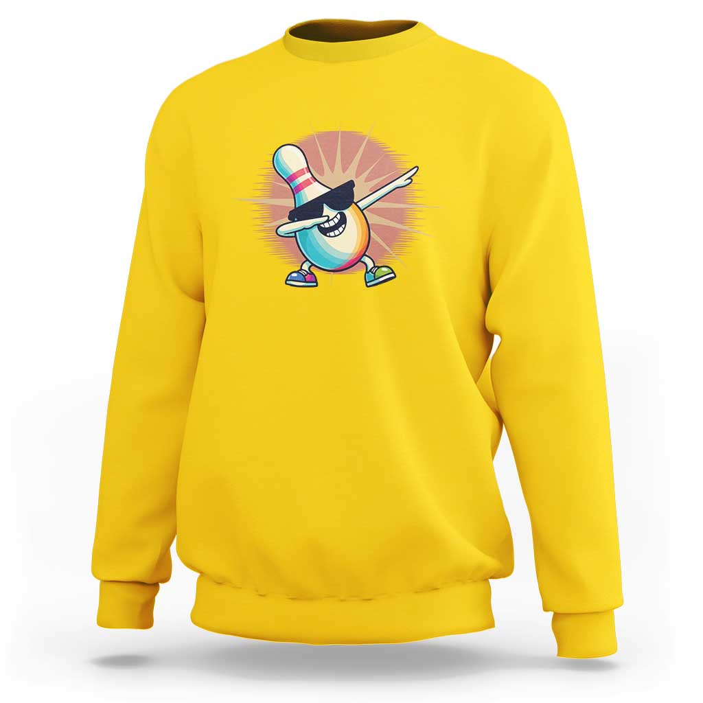Dabbing Bowling Pin Sweatshirt Funny Player Gift - Wonder Print Shop