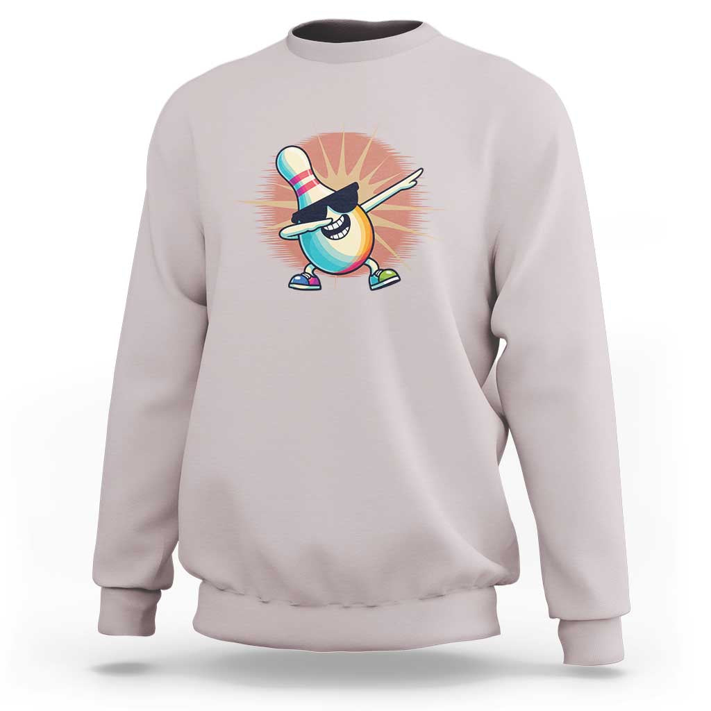 Dabbing Bowling Pin Sweatshirt Funny Player Gift - Wonder Print Shop
