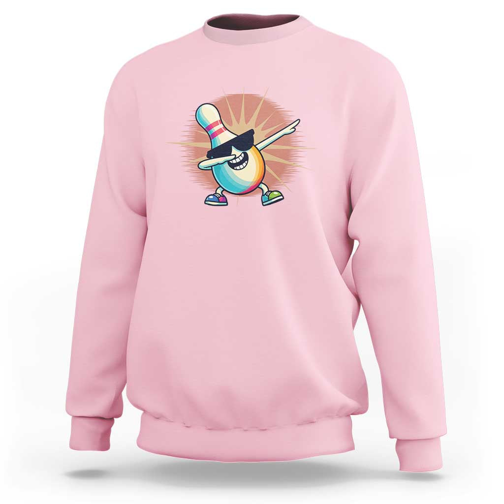 Dabbing Bowling Pin Sweatshirt Funny Player Gift - Wonder Print Shop