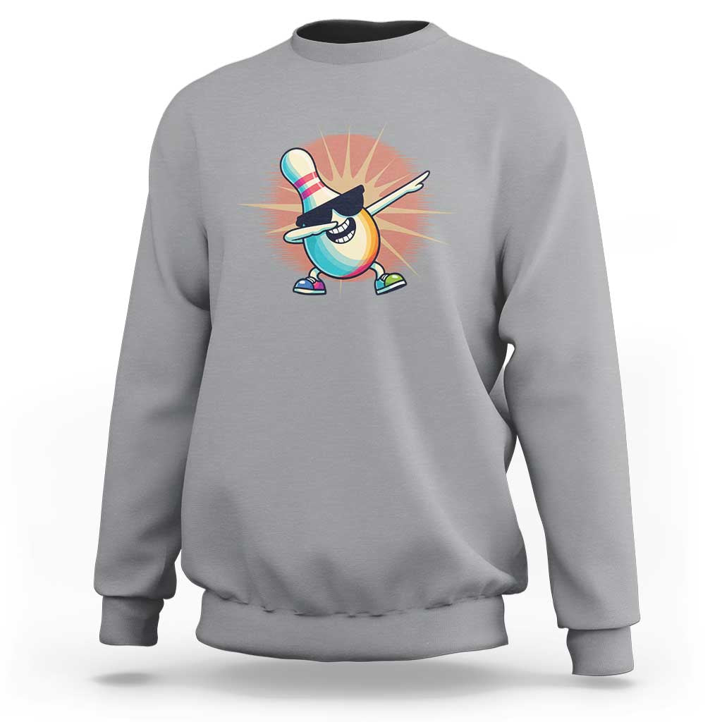 Dabbing Bowling Pin Sweatshirt Funny Player Gift - Wonder Print Shop
