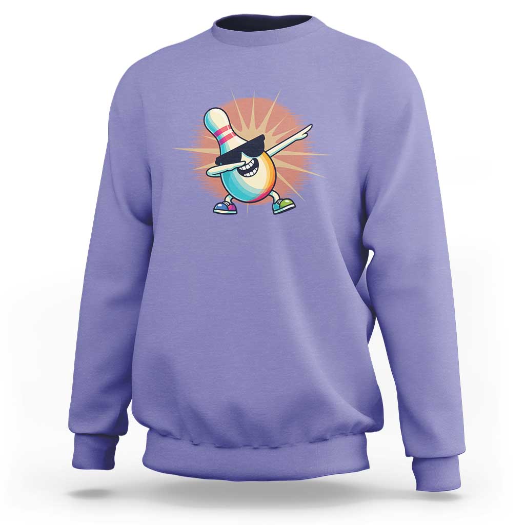 Dabbing Bowling Pin Sweatshirt Funny Player Gift - Wonder Print Shop