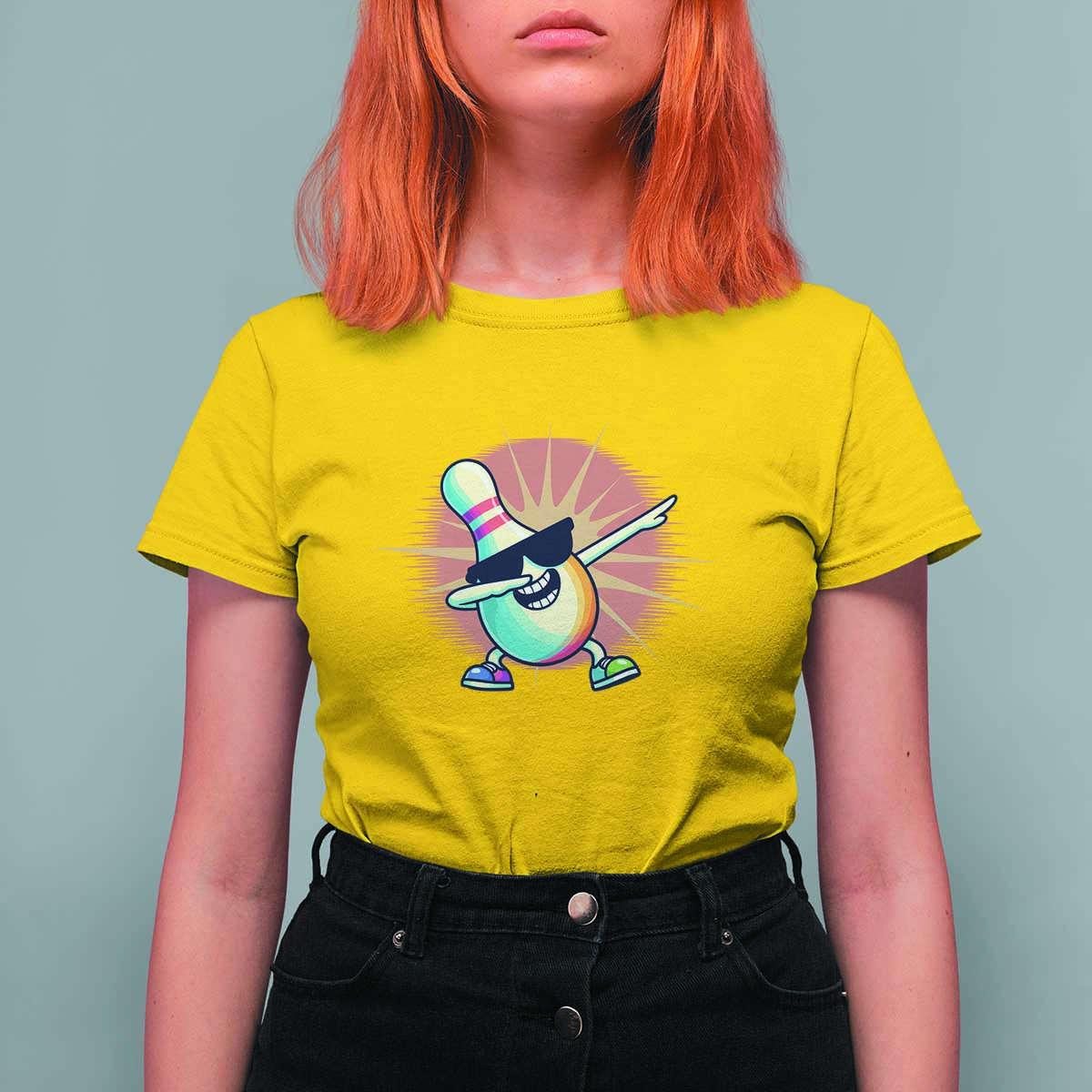 Dabbing Bowling Pin T Shirt For Women Funny Player Gift - Wonder Print Shop