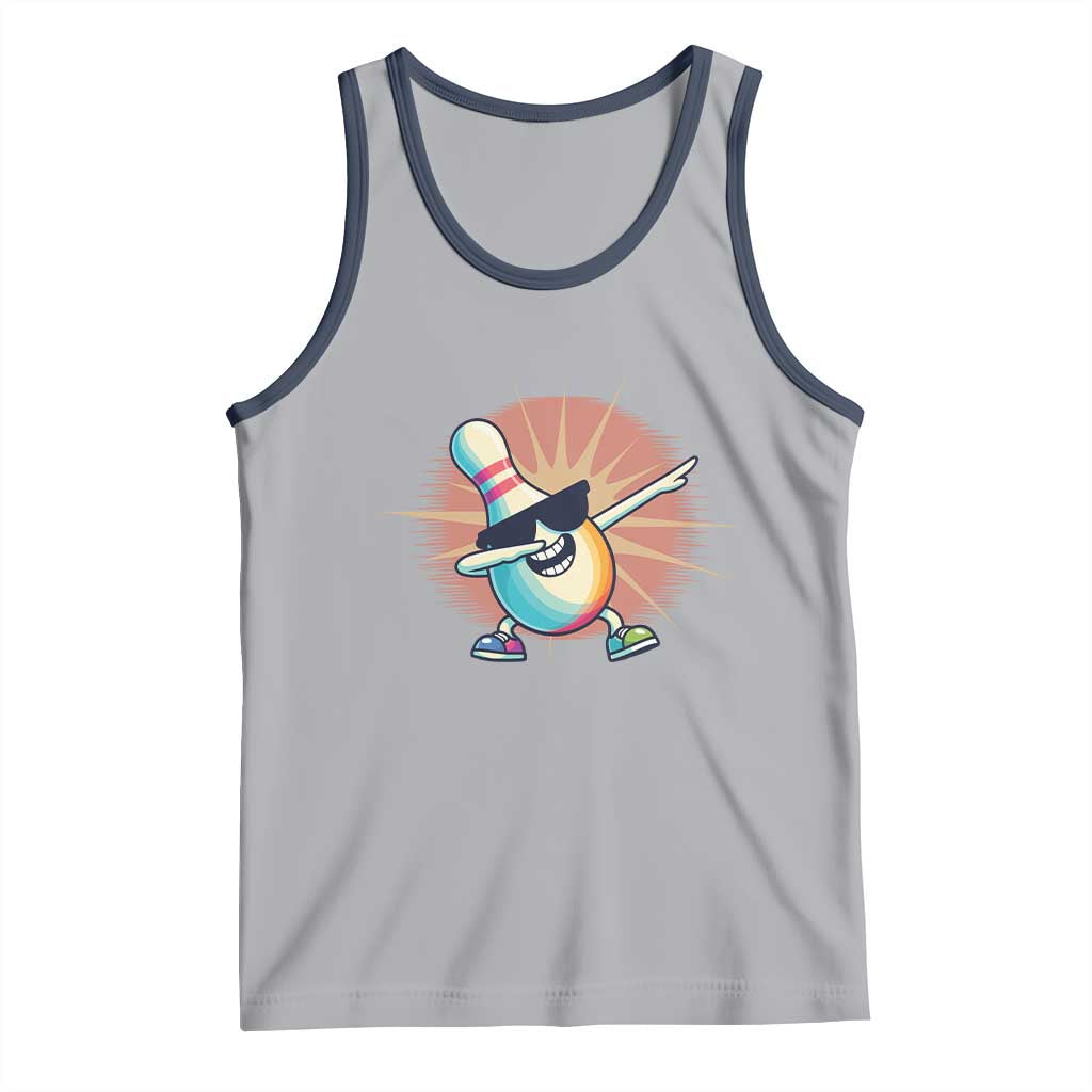 Dabbing Bowling Pin Tank Top Funny Player Gift - Wonder Print Shop