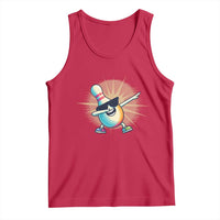 Dabbing Bowling Pin Tank Top Funny Player Gift - Wonder Print Shop