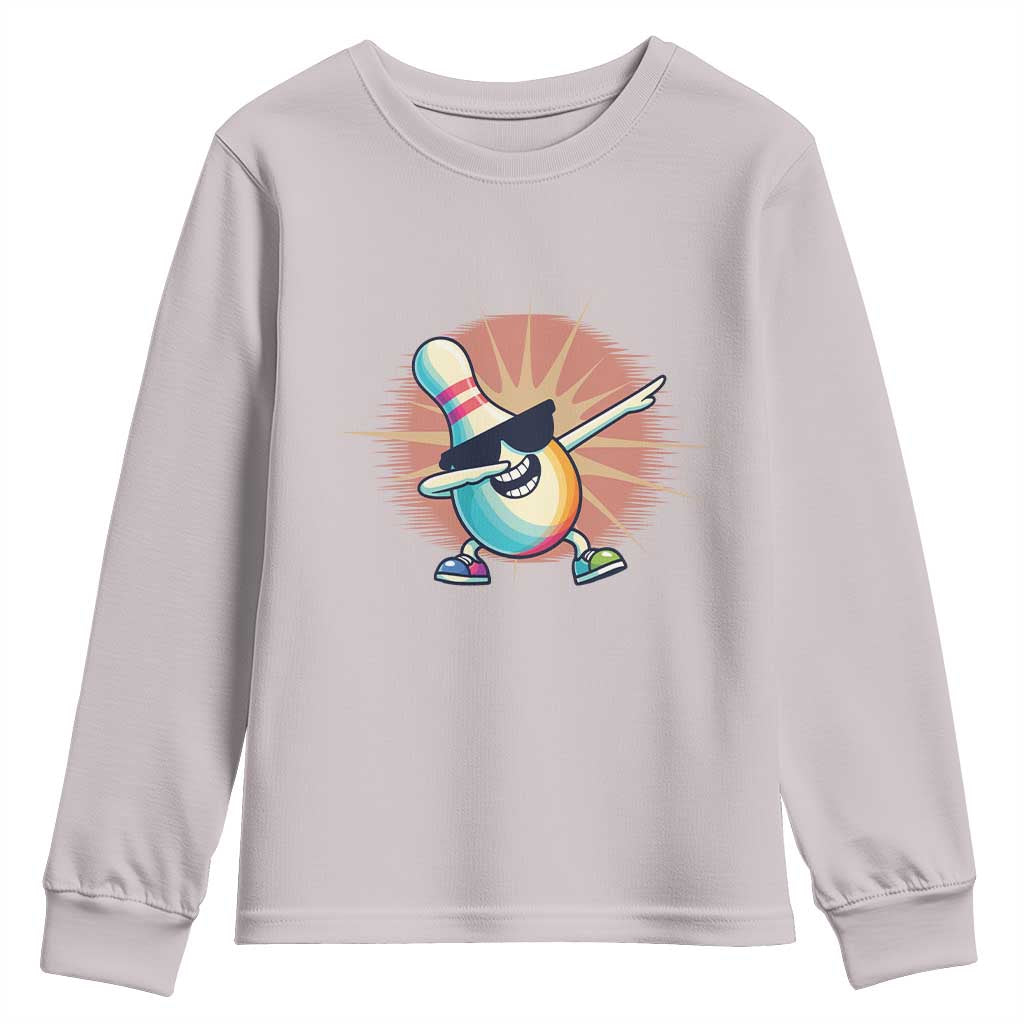 Dabbing Bowling Pin Youth Sweatshirt Funny Player Gift - Wonder Print Shop