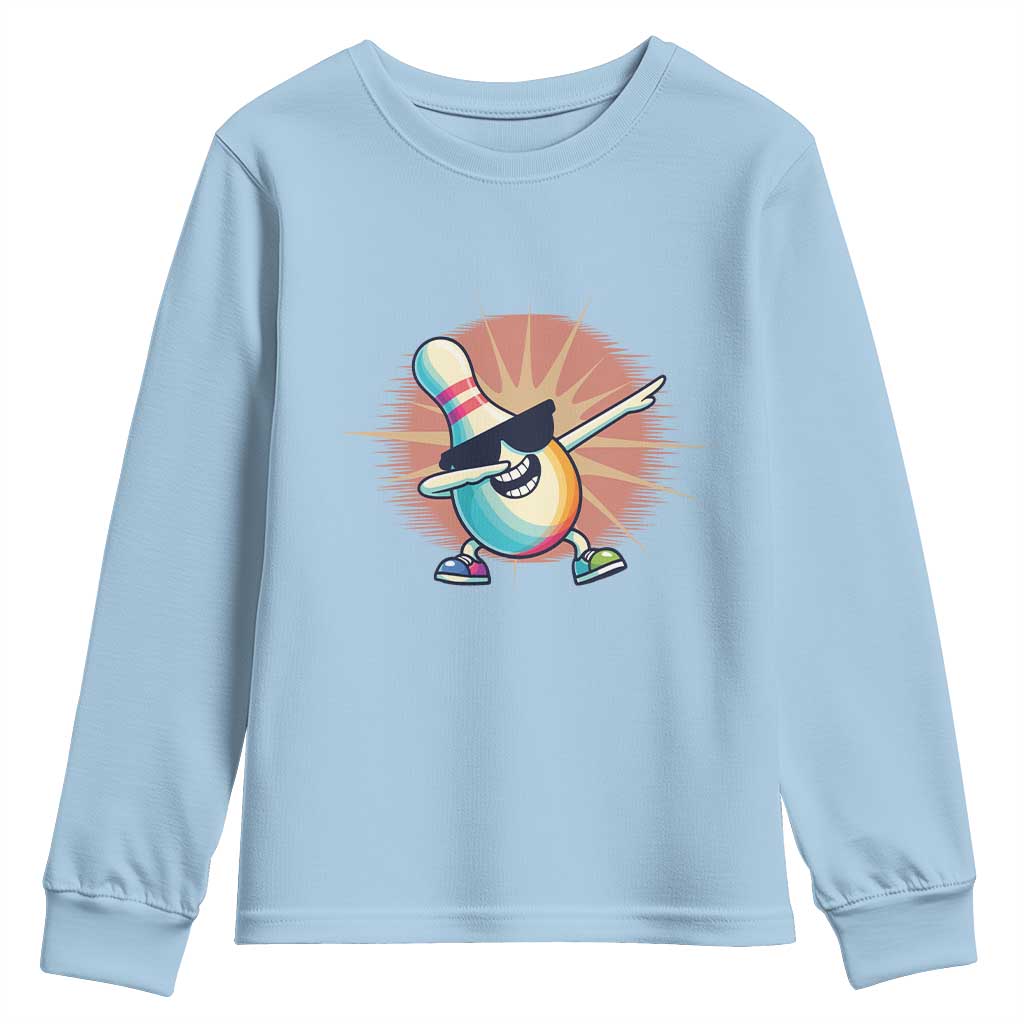 Dabbing Bowling Pin Youth Sweatshirt Funny Player Gift - Wonder Print Shop