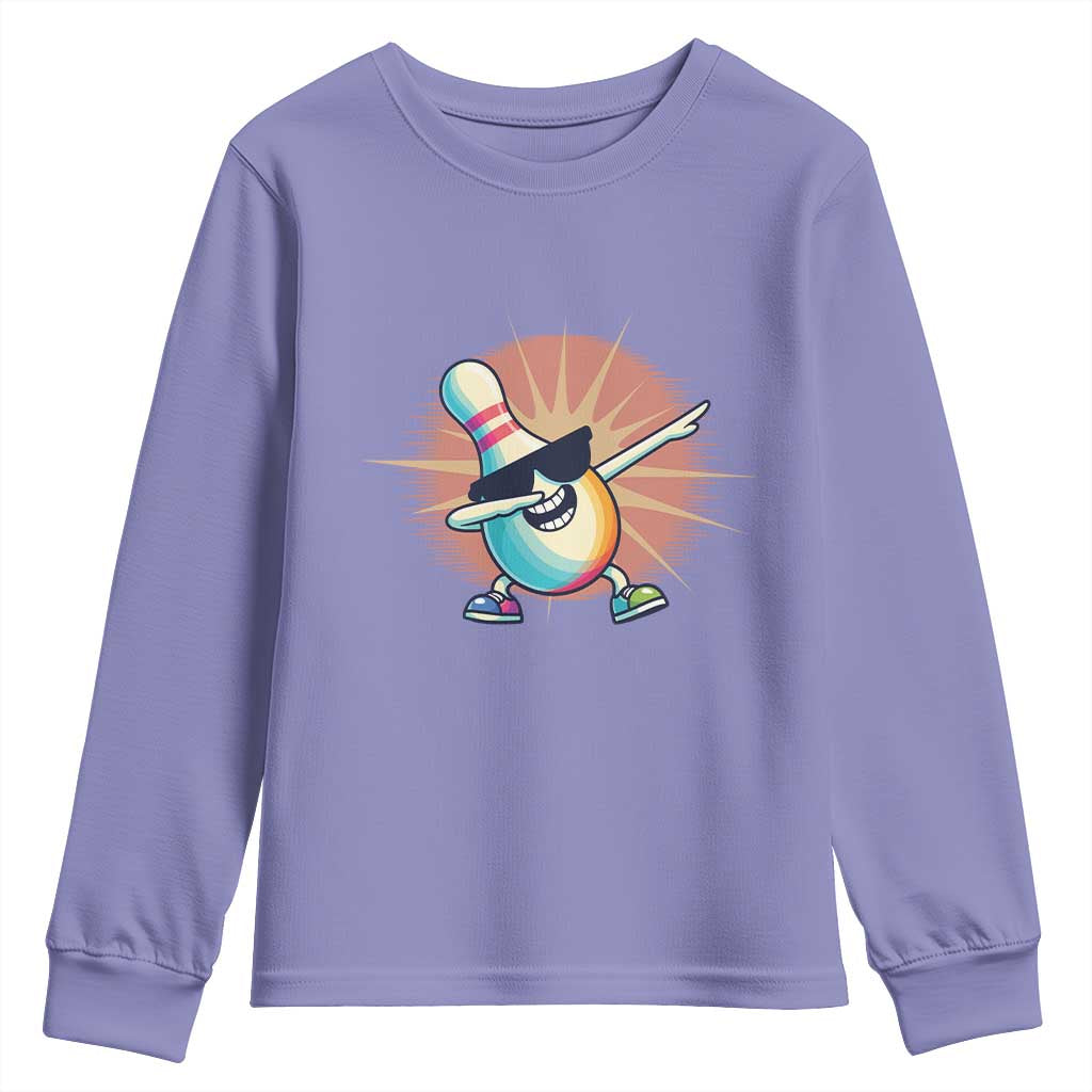 Dabbing Bowling Pin Youth Sweatshirt Funny Player Gift - Wonder Print Shop