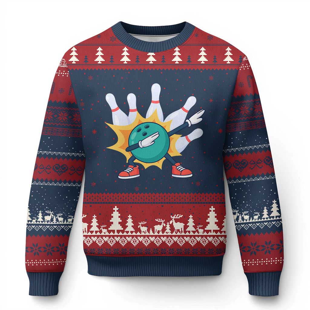 Funny Bowling Ball Dab Ugly Christmas Sweater Sports Lover Gift - Wonder Print Shop