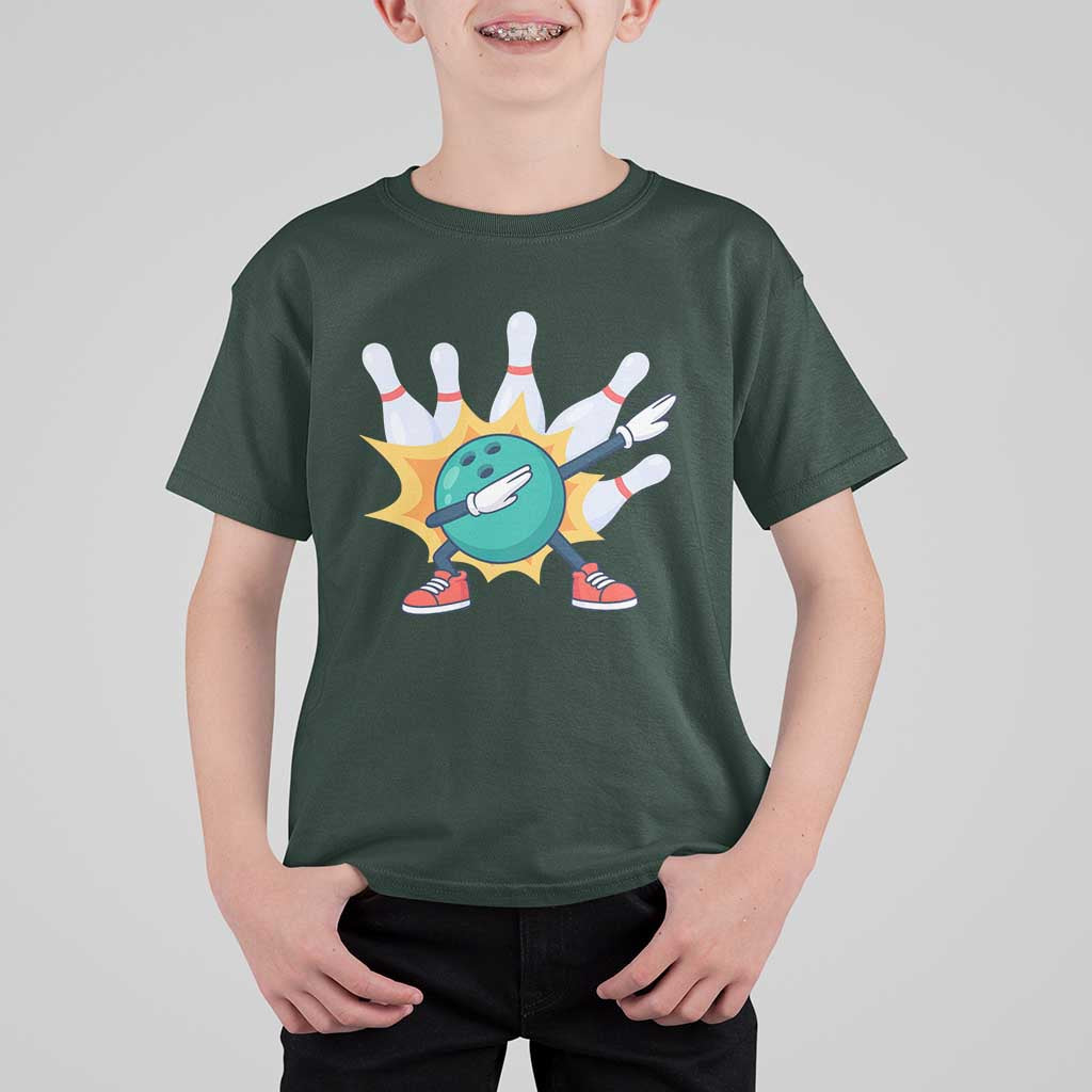 Funny Bowling Ball Dab T Shirt For Kid Sports Lover Gift - Wonder Print Shop