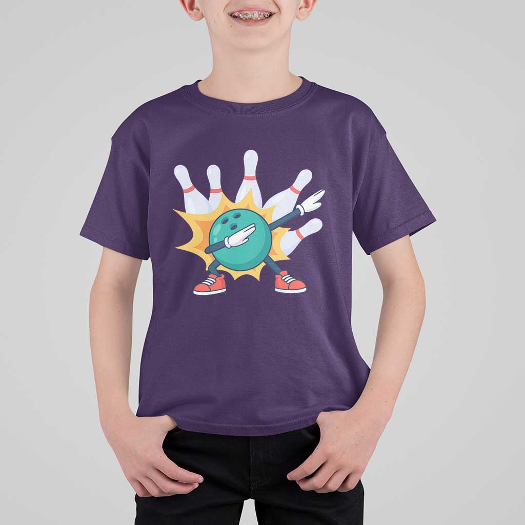 Funny Bowling Ball Dab T Shirt For Kid Sports Lover Gift - Wonder Print Shop
