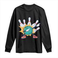 Funny Bowling Ball Dab Long Sleeve Shirt Sports Lover Gift - Wonder Print Shop