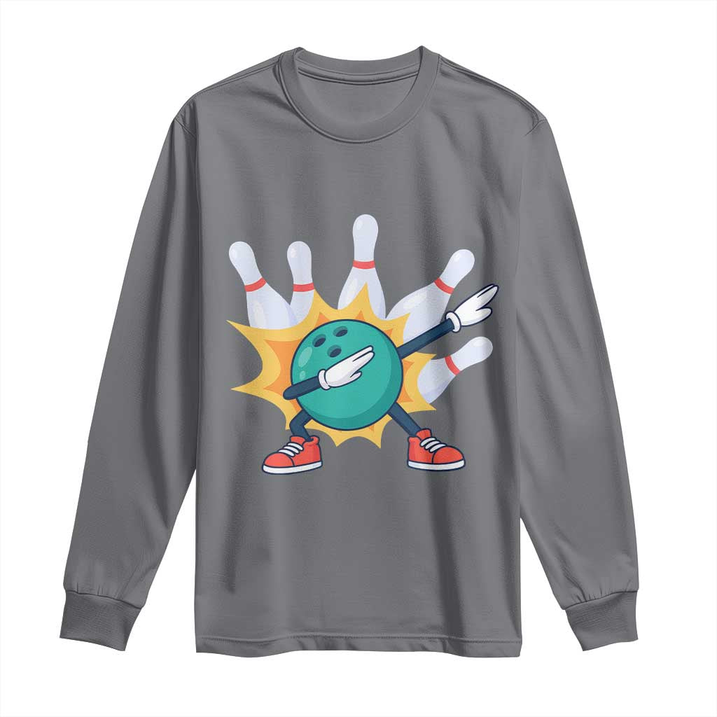 Funny Bowling Ball Dab Long Sleeve Shirt Sports Lover Gift - Wonder Print Shop