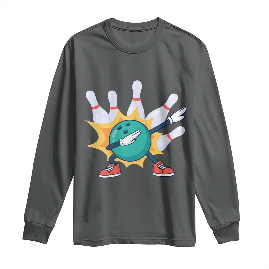 Funny Bowling Ball Dab Long Sleeve Shirt Sports Lover Gift - Wonder Print Shop