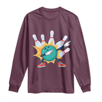 Funny Bowling Ball Dab Long Sleeve Shirt Sports Lover Gift - Wonder Print Shop