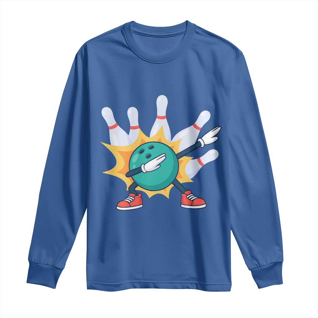 Funny Bowling Ball Dab Long Sleeve Shirt Sports Lover Gift - Wonder Print Shop