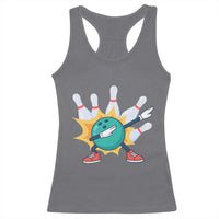 Funny Bowling Ball Dab Racerback Tank Top Sports Lover Gift - Wonder Print Shop