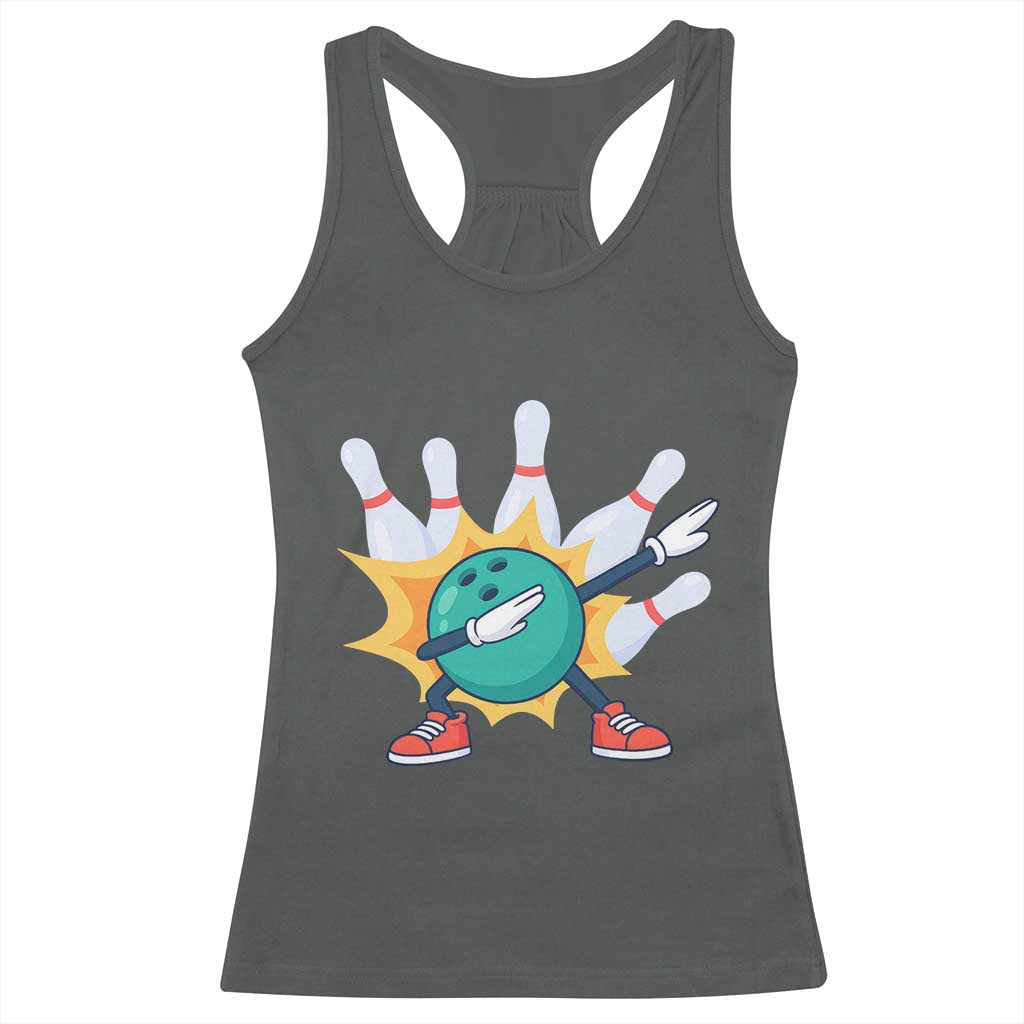 Funny Bowling Ball Dab Racerback Tank Top Sports Lover Gift - Wonder Print Shop