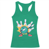 Funny Bowling Ball Dab Racerback Tank Top Sports Lover Gift - Wonder Print Shop