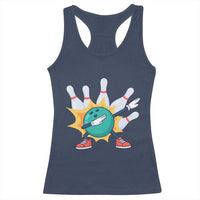 Funny Bowling Ball Dab Racerback Tank Top Sports Lover Gift - Wonder Print Shop