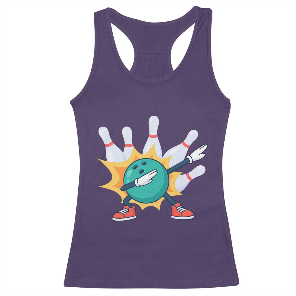 Funny Bowling Ball Dab Racerback Tank Top Sports Lover Gift - Wonder Print Shop