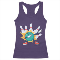 Funny Bowling Ball Dab Racerback Tank Top Sports Lover Gift - Wonder Print Shop