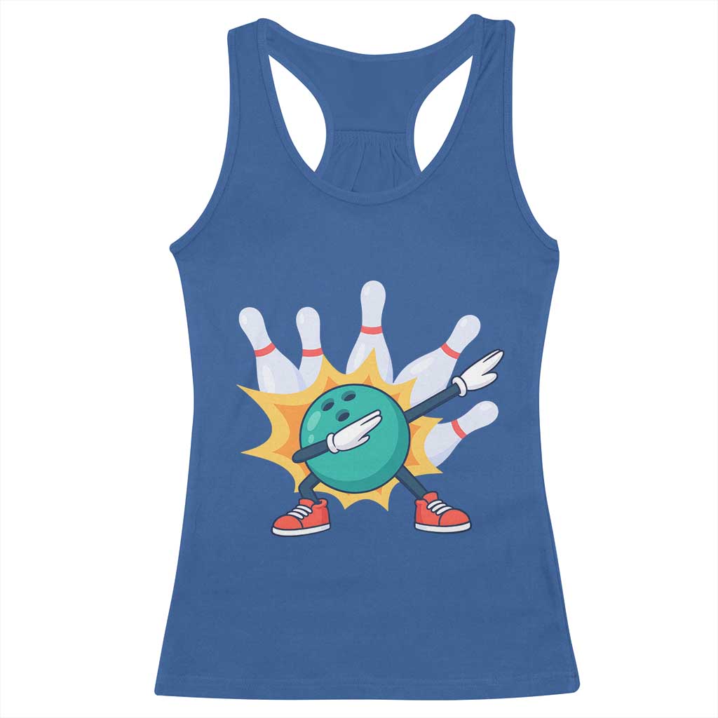 Funny Bowling Ball Dab Racerback Tank Top Sports Lover Gift - Wonder Print Shop