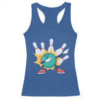 Funny Bowling Ball Dab Racerback Tank Top Sports Lover Gift - Wonder Print Shop