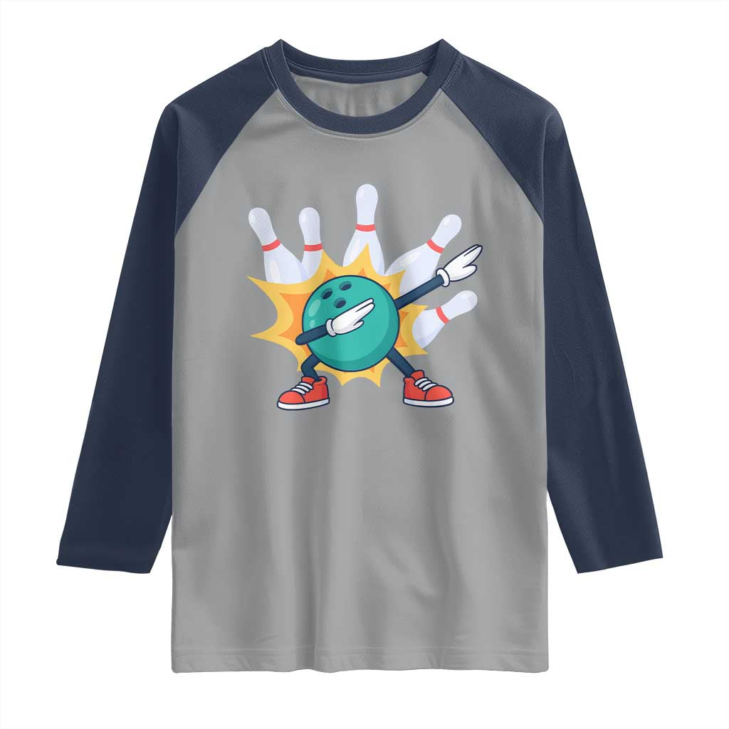 Funny Bowling Ball Dab Raglan Shirt Sports Lover Gift - Wonder Print Shop
