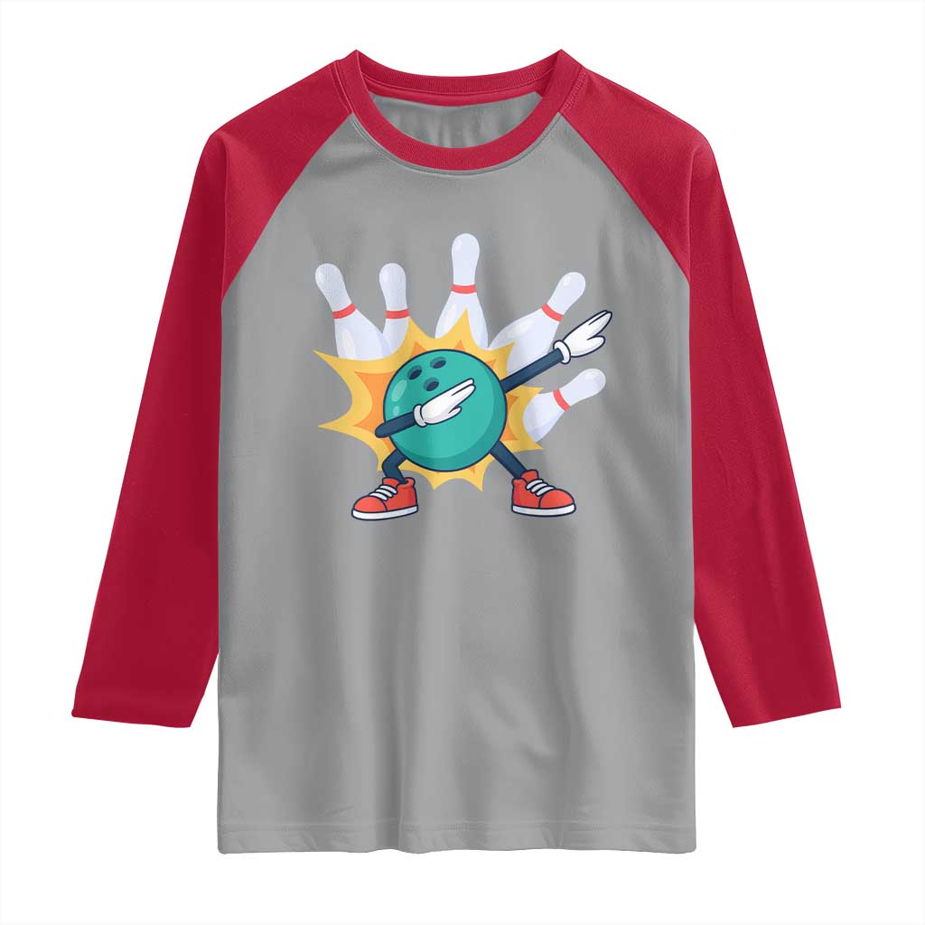 Funny Bowling Ball Dab Raglan Shirt Sports Lover Gift - Wonder Print Shop