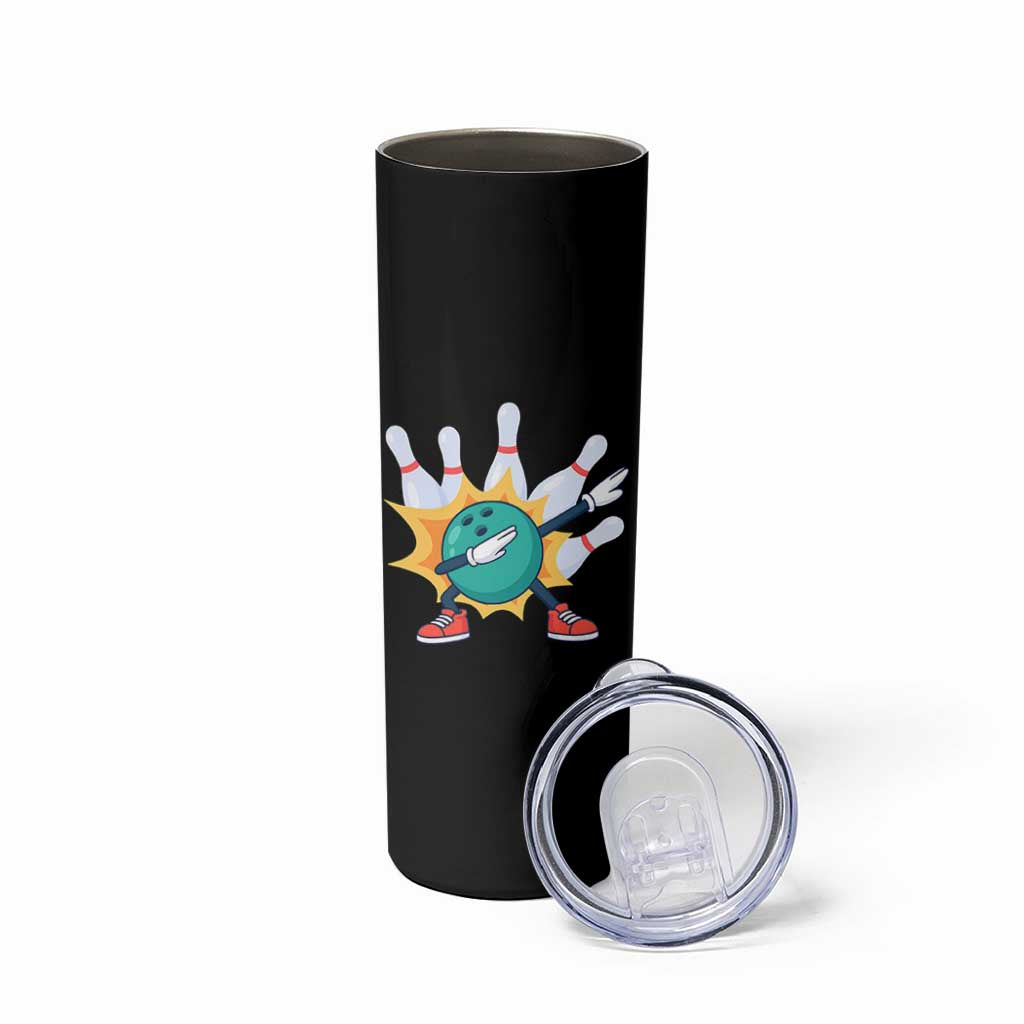Funny Bowling Ball Dab Skinny Tumbler Sports Lover Gift - Wonder Print Shop