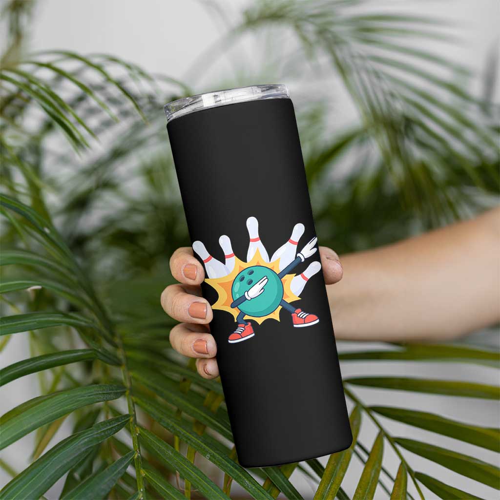 Funny Bowling Ball Dab Skinny Tumbler Sports Lover Gift - Wonder Print Shop