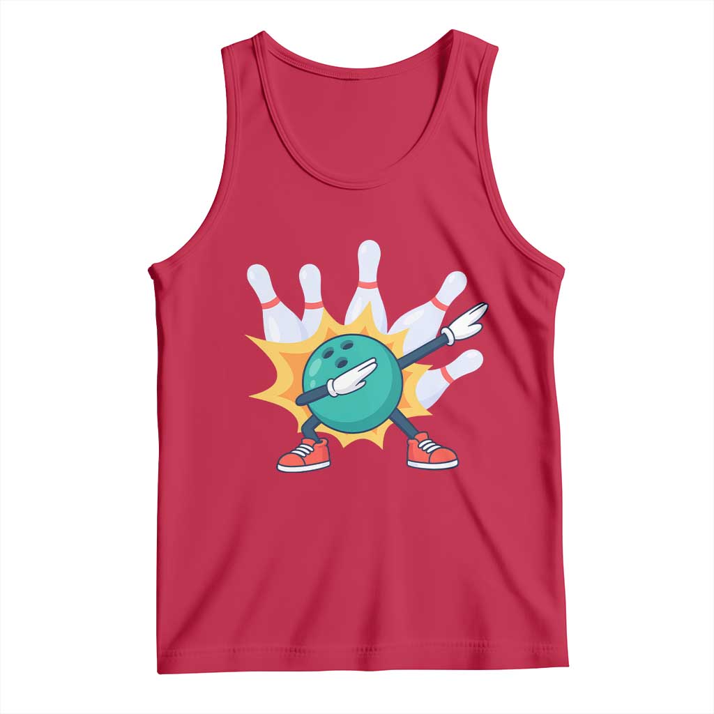 Funny Bowling Ball Dab Tank Top Sports Lover Gift - Wonder Print Shop
