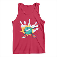 Funny Bowling Ball Dab Tank Top Sports Lover Gift - Wonder Print Shop