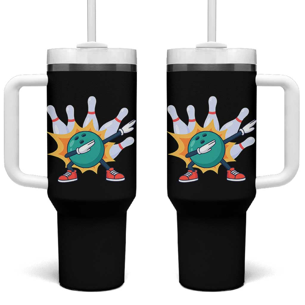 Funny Bowling Ball Dab Tumbler With Handle Sports Lover Gift - Wonder Print Shop