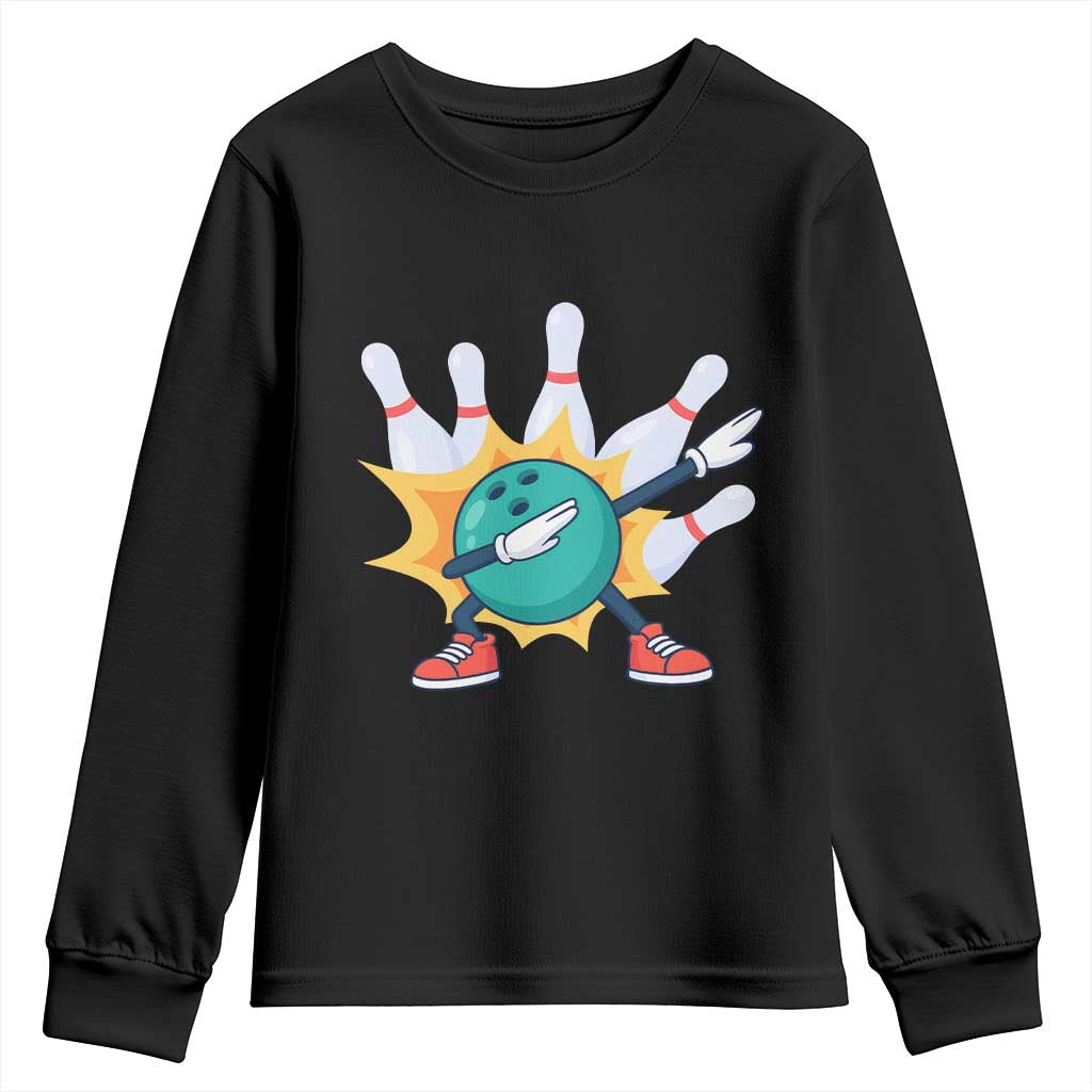 Funny Bowling Ball Dab Youth Sweatshirt Sports Lover Gift - Wonder Print Shop