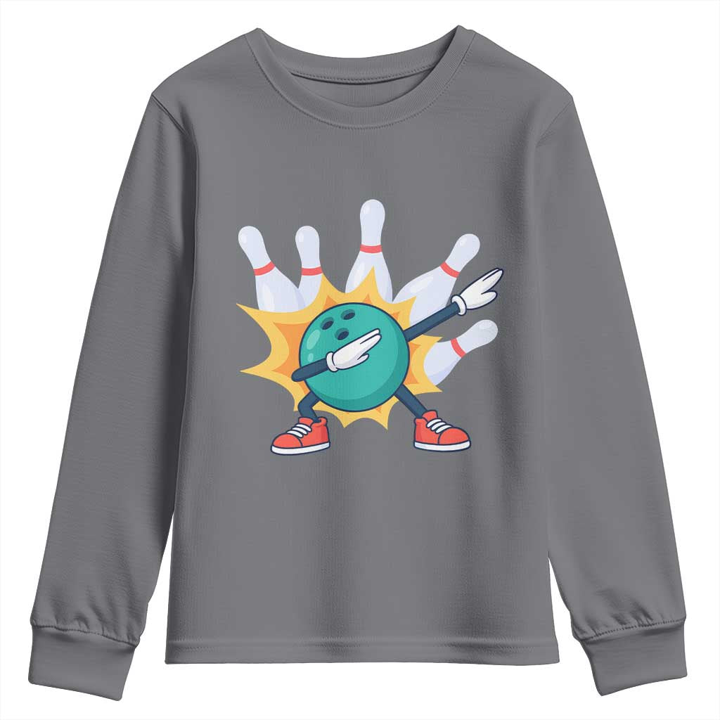 Funny Bowling Ball Dab Youth Sweatshirt Sports Lover Gift - Wonder Print Shop