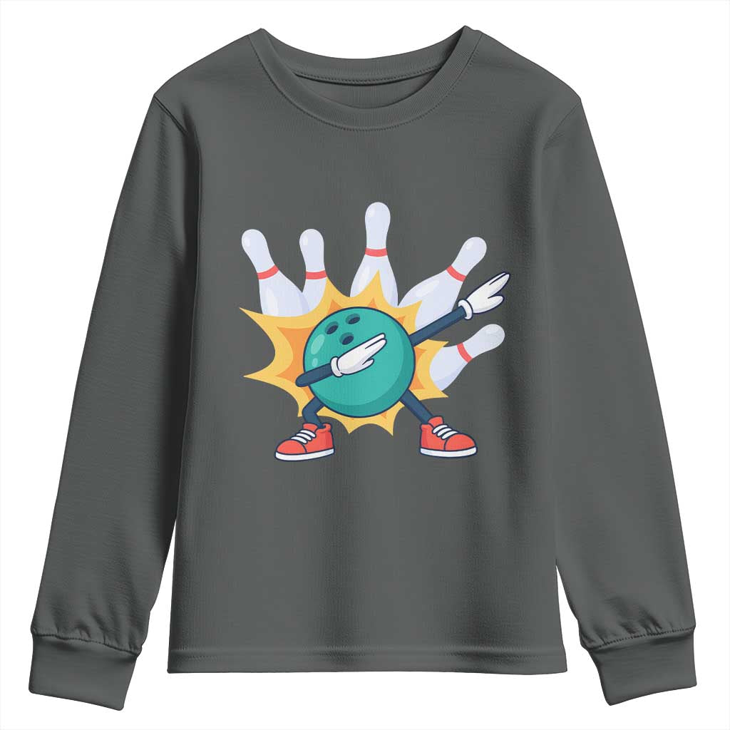 Funny Bowling Ball Dab Youth Sweatshirt Sports Lover Gift - Wonder Print Shop