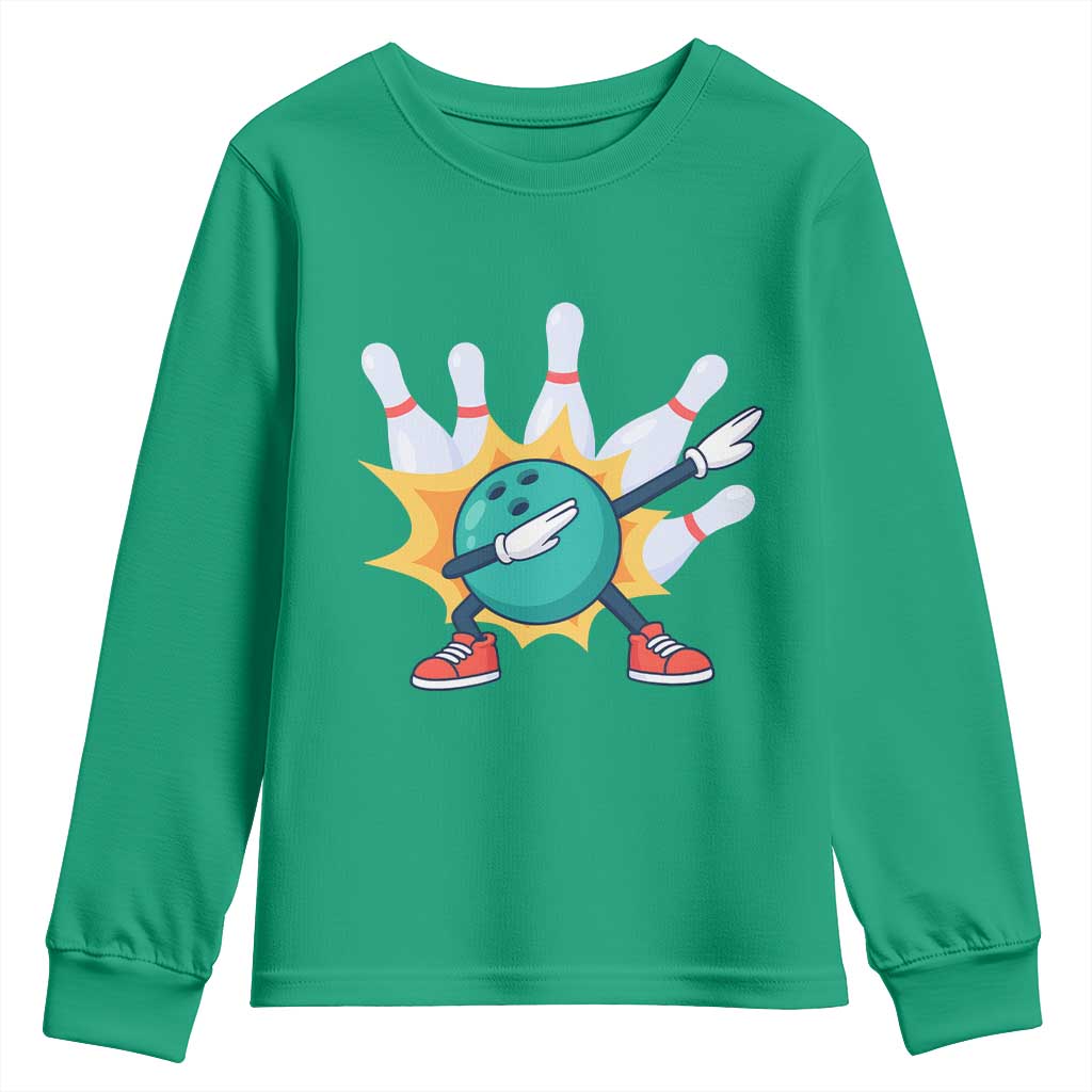 Funny Bowling Ball Dab Youth Sweatshirt Sports Lover Gift - Wonder Print Shop
