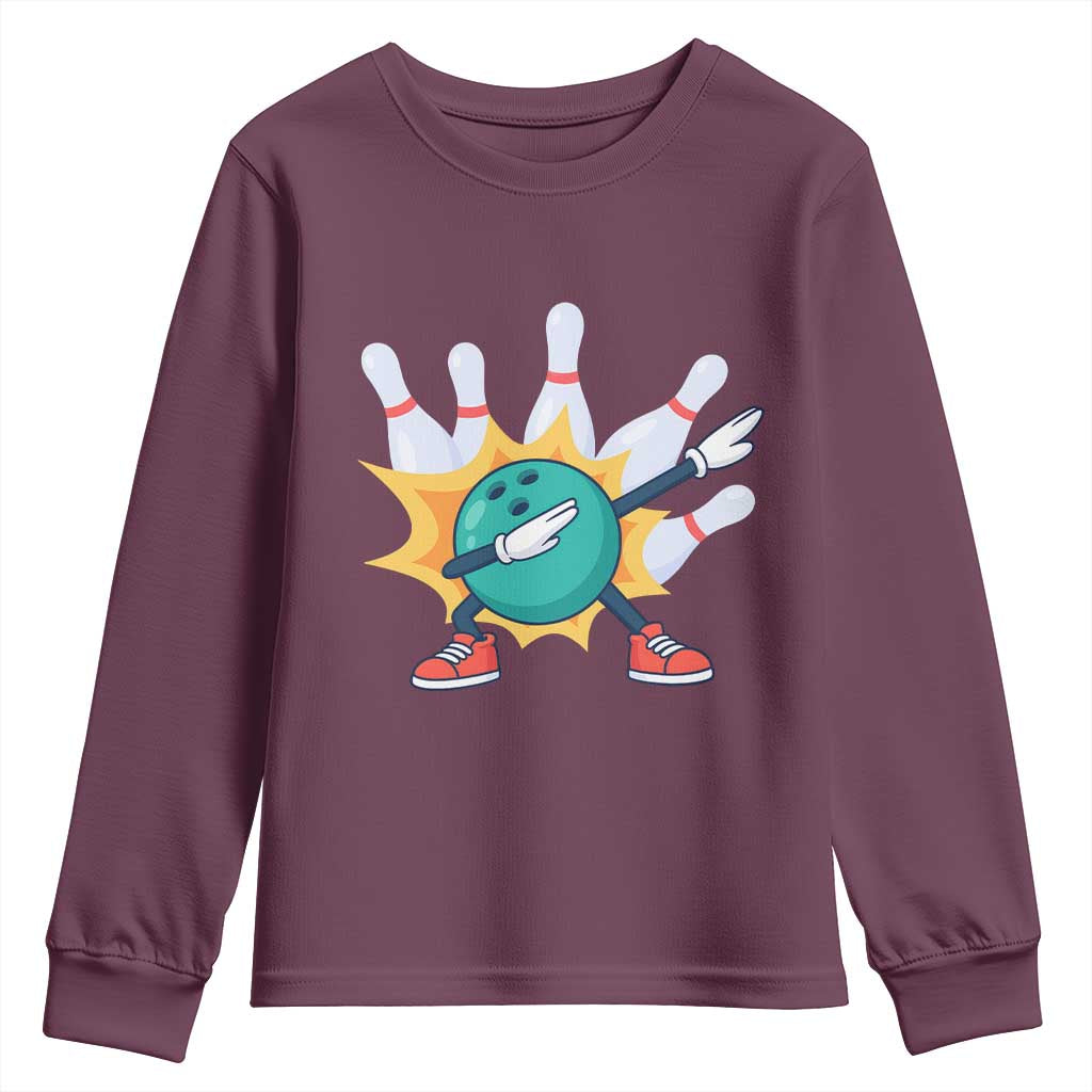 Funny Bowling Ball Dab Youth Sweatshirt Sports Lover Gift - Wonder Print Shop