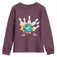 Funny Bowling Ball Dab Youth Sweatshirt Sports Lover Gift - Wonder Print Shop
