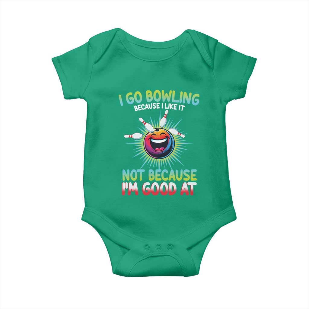Bowling Humor Gift Baby Onesie I Go Bowling Because I Like It - Wonder Print Shop