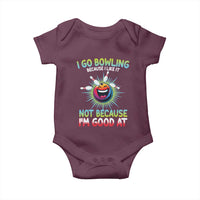 Bowling Humor Gift Baby Onesie I Go Bowling Because I Like It - Wonder Print Shop