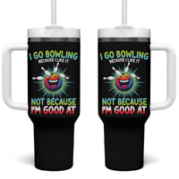 Bowling Humor Gift Tumbler With Handle I Go Bowling Because I Like It - Wonder Print Shop