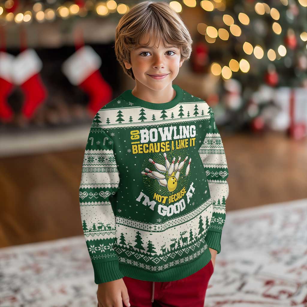 I Go Bowling Because I Like It Not Because Im Good At It Ugly Christmas Sweater Funny Bowling Gift - Wonder Print Shop