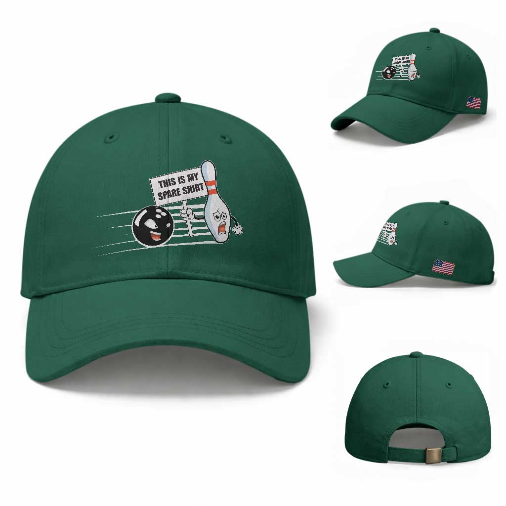 This Is My Spare Shirt Baseball Cap Funny Bowling Gift